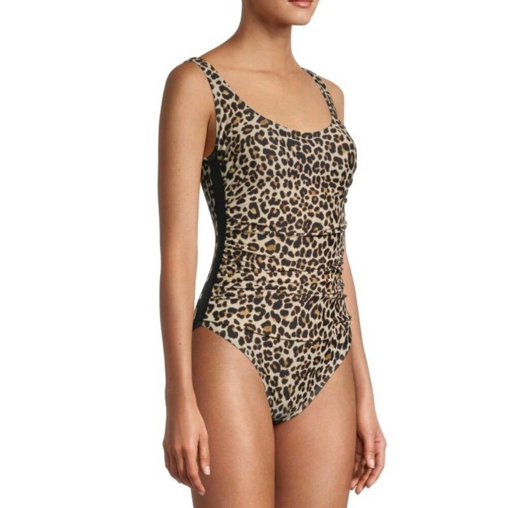 DKNY Women's Leopard-Print One Piece Swimsuit  Suntan Size 12  New with Tags - Picture 9 of 9